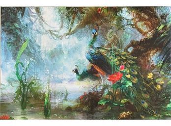 Peacocks In Jungle Picture On Canvas