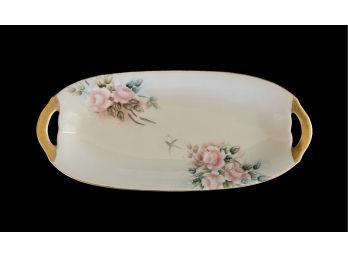 Antique KPM Porcelain Oval Dish With Hand Painted Roses