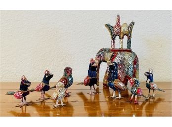 Oriental Glass Mosaic Animals W/ 8' Elephant