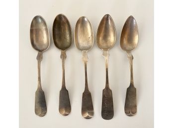 900 Coin Silver 1800's Spoons-106.4 Grams