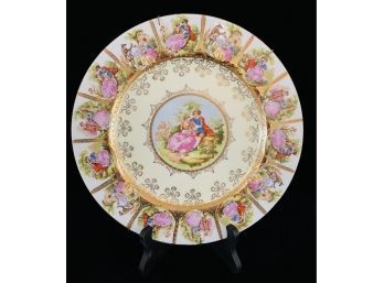 Decorative German Porcelain Plate With Couples On Edge
