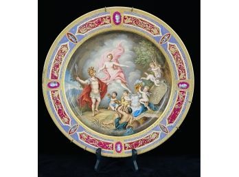 Large Antique Czech Decorative Plate With Mythological Scene- AS IS