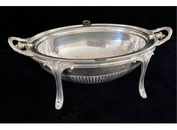Silver Plated Covered Dish With Dome Top
