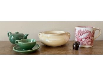 Assorted Antique Porcelain Children's Tea Set Pieces