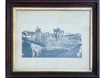 Antique Framed Photo Of Rome