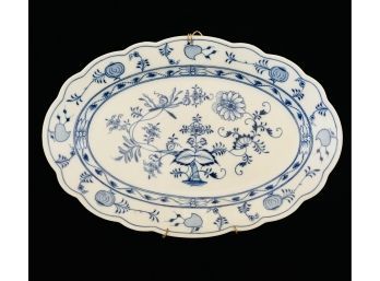 Antique Onion Blue & White Meissen German Oval Platter