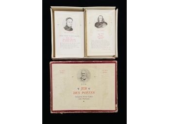 Antique French Poets Trivia Cards In Original Box