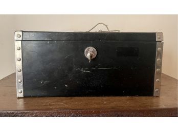 Antique Black Strong Box Made By Meilink Safe Company
