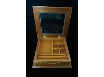 Wood & Glass Jewelry Box