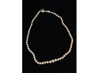 Graduated Cultured Pearls Hand Tied Necklace