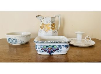 4 Pc Antique Porcelain Lot Assorted Styles