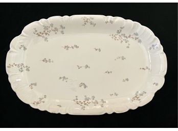 Large Antique Limoges Serving Plate With Blue Flowers