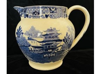 Unmarked Antique Asian Blue/white Porcelain Pitcher