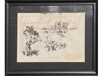 Original Emil Kessler Framed Boston Sunday Post Artwork