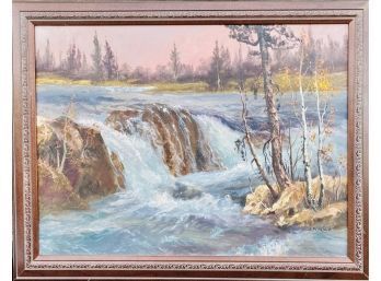 Beautiful Mountain Scenery Framed Oil Painting On Canvas