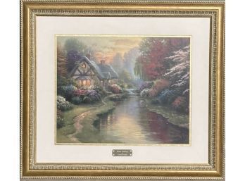 Original Thomas Kinkade Quiet Evening Oil On Canvas Signed W/ Certificate Of Authenticity