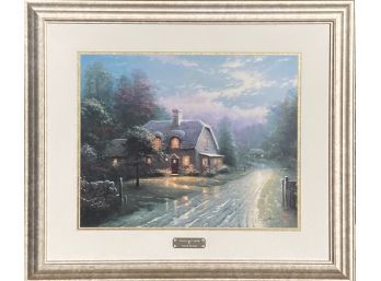 Original Thomas Kinkade Moonlight Lane Signed Oil On Canvas W/ Certificate Of Authenticity