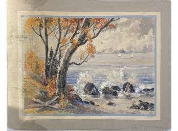 Vintage John Kirsch Fall Morning Scene Oil On Canvas