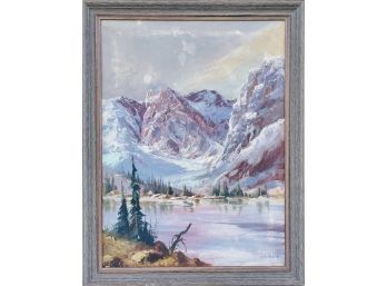 'Frozen Lake' Oil On Canvas Framed & Signed By J. Kirsch