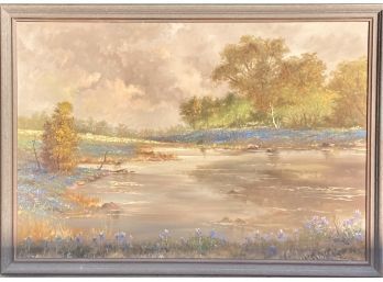 Vintage Framed John Kirsch Blue Bells Painting