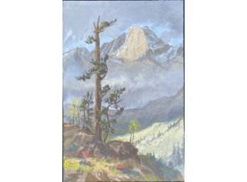 Lone Tree With Mountain Scenery