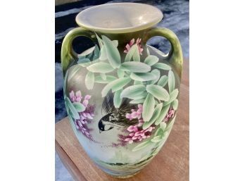 Hand Painted Nature Landscape Vintage Vase