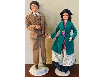 2 Vintage Eliza Dolittle & Henry Higgins My Fair Lady Barbie & Ken Dolls