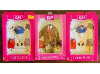 (3) Awesome Vintage  Fashion Avenue Outfits For Ken And Kelly NIB