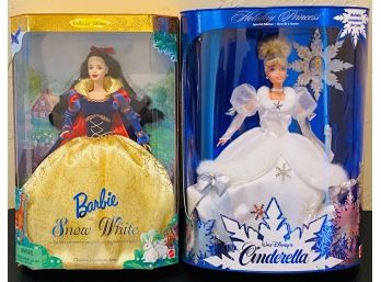Vintage Walt Disney's Barbie As Cinderella And Collector Edition Of Barbie As Snow White NIB