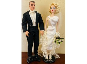 Vintage Bride Doll In Ivory By Mel Odom 'Gene' Ashton-Drake Galleries & Trent Groom Doll In Tux With Tails
