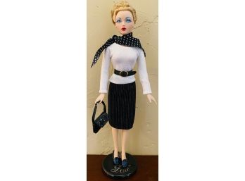 Vintage Doll By 'Gene' Mel Odom For Ashton Drake Galleries Blond With Black Skirt, White Sweater And Scarf