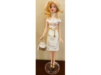 Vintage Alexander Doll Soleil On Lunch At 2. Blond With Ivory Faux Leather Outfit