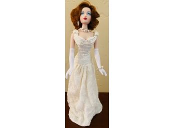 Vintage Doll By 'Gene' Mel Odom For Ashton Drake Galleries Redhead In Beaded Ivory Formal Evening Gown