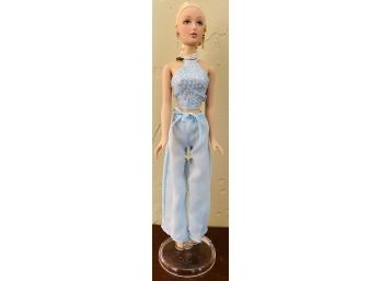 Vintage 2000 Alexander Doll Blond 2 Piece Light Blue Evening Pants Suit