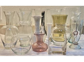 Large Beautiful Glass & Ceramic Vase Lot