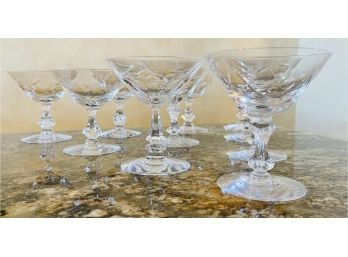 10 Assorted Vintage Crystal Coupe Champagne Glasses