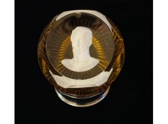Vintage Simon Bolivar Baccarat Franklin Mint Cameos In Crystal From The Great Leaders In History Series