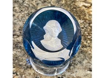 Vintage G. Washington Baccarat Franklin Mint Cameos In Crystal From The Great Leaders In History Series