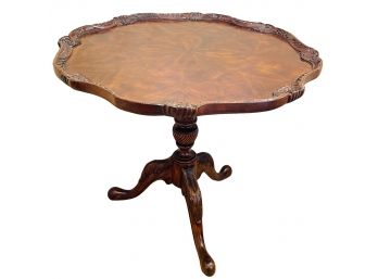 Fantastic Mahogany Pie Crust Top Table With Carved Pedestal Base By Maitland-Smith Ltd.