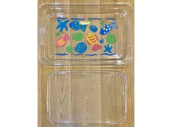 Beautiful Acrylic Serving Trays (2 Pieces)