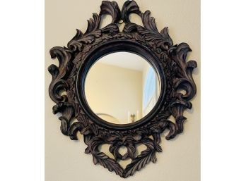 Ornately Carved Wood Framed Mirror
