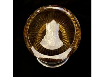 Vintage Charlemagne Baccarat Franklin Mint Cameos In Crystal From The Great Leaders In History Series