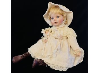 Seymour Collectable Bisque Porcelain Doll With Small Baby Doll