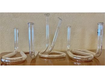 Hand Made French Hverre Hand Blown Bud Vases