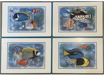 Sea Life Place Mats On Cork Boards  (4 Pieces)