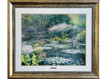Numbered  38/500 & Signed Framed Print By Howard Behrends 'Giverney Lily Pond'