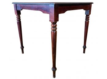 Square Cherry Finish Card Table With Wood Legs & Laminate Top