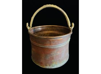 Solid Copper Bucket With Brass Handle