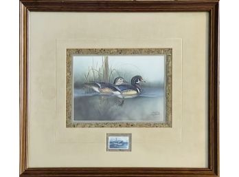 Signed & Numbered Wood Duck Print With Stamp