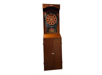 Dartboard Cabinet With Electronic Dart Board And  Accessories